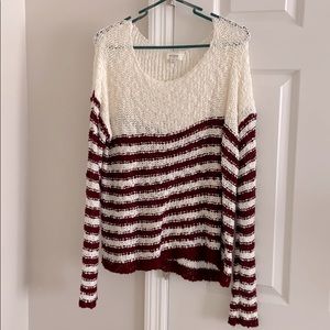 Cream and red striped sweater